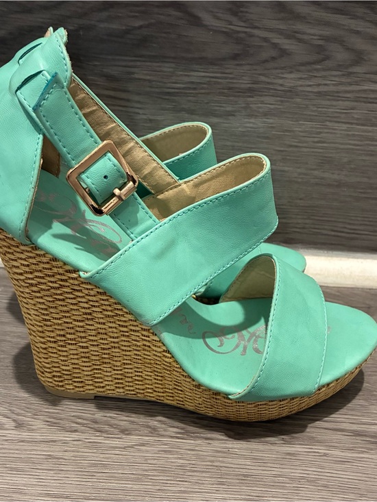 marilyn mada Shoes - Mint Green Women’s Wedge Sandals with Buckle Strap